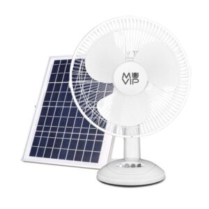 muvip ventilador de sobremesa solar 15w 3 velocidades bateria de 8800mah color blanco