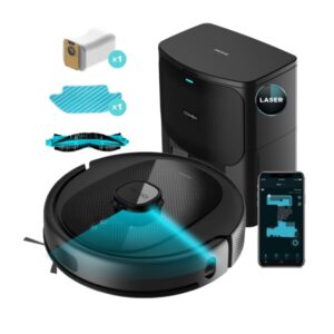cecotec conga 8290 immortal ultra power home genesis robot aspirador 4 en 1 con base de autovaciado 7000pa bateria 5200mah navegacion laser 10 modos control con app color negro
