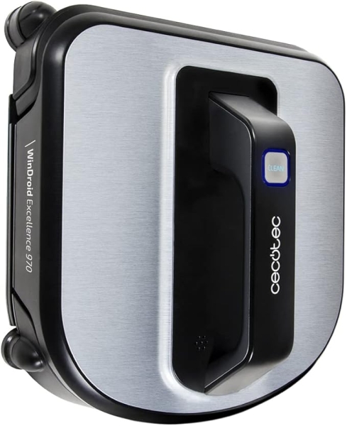 cecotec conga winrobot excellence 970 robot limpiacristales bateria 700mah navegacion inteligente mando a distancia arnes de seguridad con ventosa 4 modos automaticos color acero y negro