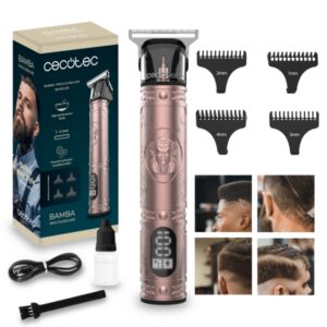 cecotec precisioncare warrior afeitadora recortadora recargable autonomia hasta 120 minutos pantalla lcd 4 peines guia incluye accesorios color cobre