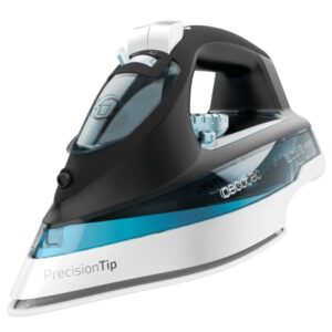 cecotec ironhero 2600 force plancha de ropa 2600w vapor continuo 55g/min golpe de vapor 210g/min suela antiadherente sistema antigoteo punta de precision color negro y blanco