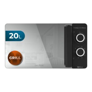 cecotec proclean 3140 mirror microondas 700w capacidad 20l grill de 800w tecnologia 3dwave modo descongelar 6 niveles avisador acustico color negro