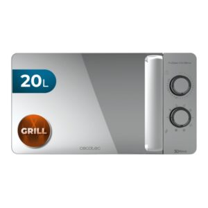 cecotec proclean 3160 mirror microondas 700w capacidad 20l grill de 800w tecnologia 3dwave modo descongelar 6 niveles avisador acustico color acero