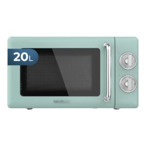 cecotec proclean 3010 retro green microondas 700w capacidad 20l 6 niveles estilo vintage avisador acustico color menta