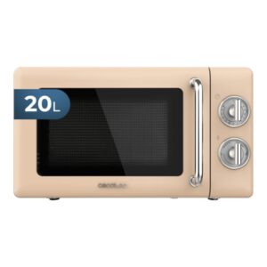 cecotec proclean 3010 retro beige microondas 700w capacidad 20l 6 niveles estilo vintage avisador acustico color beige