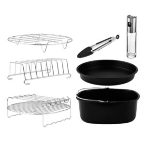 cecotec cecofry pack de 8 accesorios para freidora de aire hasta 6.5l superficie antiadherente apto para lavavajillass libre de bpa color surtido