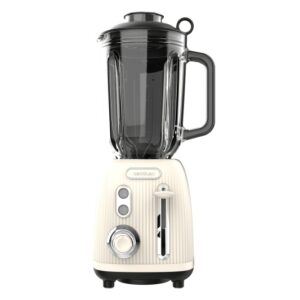 cecotec power black titanium retrobeige batidora de vaso 1200w jarra de 1.5l funcion pulse 4 hojas recubiertas de titanio velocidad ajustable color beige