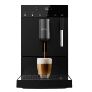 cecotec cremmaet compact steam cafetera superautomatica 19bar deposito de 1.1l molinillo conico pantalla tactil termoblock limpieza automatica vaporizador color negro