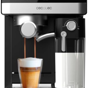 cecotec power espresso 20 touch & cream cafetera espresso capacidad 1.8l presion 20bar deposito de leche 500ml pantalla tactil con recetario color negro