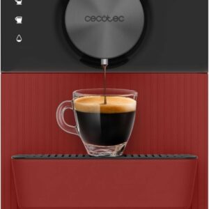 cecotec cremmaet cube red cafetera superautomatica 19bar deposito de 1.1l sistema de prensado y pre infusion sistema thermoblock pantalla tactil termoblock deposito de cafe de 110g 5 niveles de molido modo eco color rojo