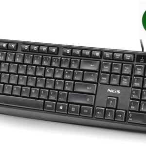 ngs funky v4 teclado usb qwerty portugues 12 teclas multimedia teclas de membrana silenciosas inclinacion ajustable cable 1.5m color negro