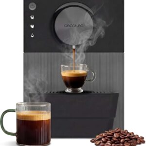 cecotec cremmaet cube black cafetera superautomatica 19bar deposito de 1.1l sistema de prensado y pre infusion sistema thermoblock pantalla tactil termoblock deposito de cafe de 110g 5 niveles de molido modo eco color negro