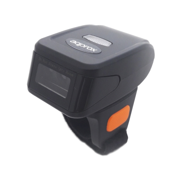 approx anillo lector de codigos de barras 1d inalambrico indicador led, timbre y vibracion modo inventario velocidad 100 veces por segundo color negro