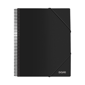 dohe carpeta con 30 fundas tamaño a4 tapa de polipropileno opaco 800 micras fundas transparentes 80 micras espiral de plastico color y gomas elasticas a juego