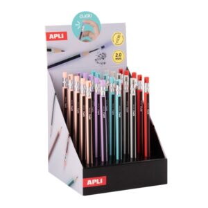 apli expositor con 25 portaminas 2.0mm con sacapuntas colores surtidos