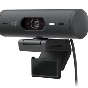 logitech brio 505 webcam 1080p zom digital 4x enfoque automatico microfono estero negro