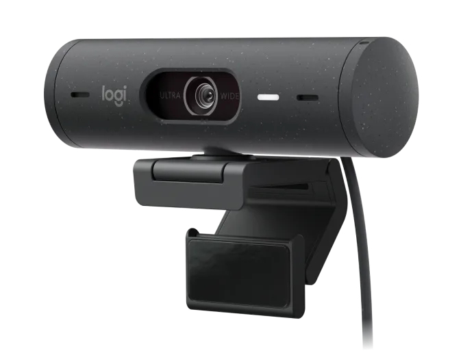 logitech brio 505 webcam 1080p zom digital 4x enfoque automatico microfono estero negro