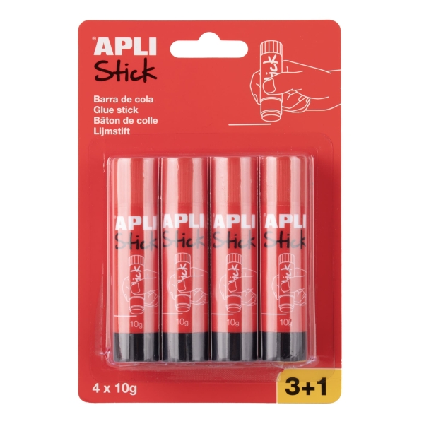 apli pack con 4 barras de pegamento 10g facil aplicacion secado rapido transparente