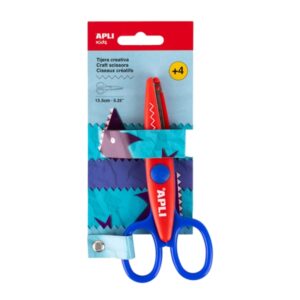 apli kids tijera escolar creativa 13.5cm corte en zig zag color rojo/azul