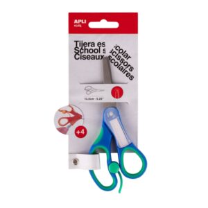 apli kids tijera escolar 13 cm punta redondeada ergonomica espacio para el nombre uso ambidiestro color azul