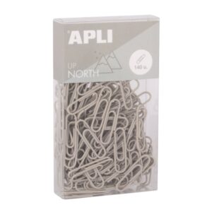 apli up north pack con 140 clips de metal 28mm color gris