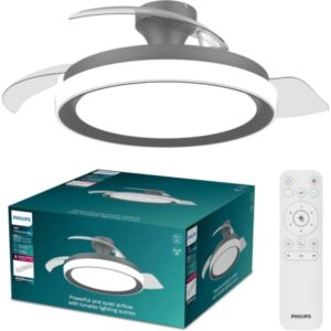 philips bliss dc fan ceiling ventilador de techo con luz led hasta 6500k aspas retractiles 35w ventilador + 28w luz mando a distancia color negro
