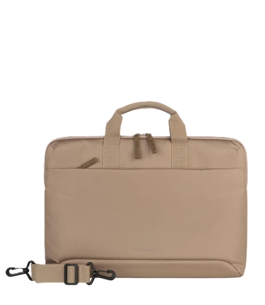 tucano smilza maletin portatil 15,6" tamaño slim sistema anti choques mango doble color beige