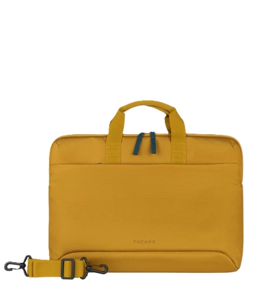 tucano smilza maletin portatil 15,6" tamaño slim sistema anti choques mango doble color amarillo