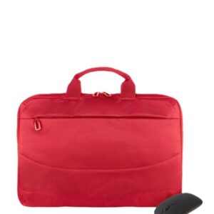 tucano idea maletin portatil 15,6" + raton inalambrico tamaño slim interior acolchado color rojo