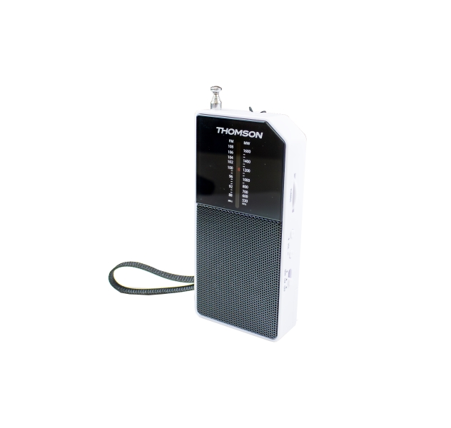 thomson rt205 radio fm/am portatil analogica antena telecopica color blanco/negro
