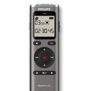 philips voicetracer dvt1170 grabadora de voz digital 8gb grabacion activada por voz tiempo y fecha integrados pantalla lcd 1.29” autonomia hasta 70h con 2 pilas aaa