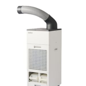 brother spot cooler pd 7100s climatizador evaporativo potencia hasta 220w flujo hasta 500 m3/h hasta 6 horas de enfriamiento dos tanques de 5 litros extraibles ruedas multidireccionales color blanco