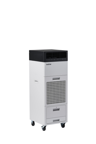 brother spot cooler pd 7105 climatizador evaporativo potencia hasta 220w flujo hasta 500 m3/h hasta 6 horas de enfriamiento dos tanques de 5 litros extraibles ruedas multidireccionales color blanco