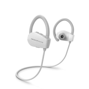 energy sistem sport 1+ auriculares deportivos bluetooth 5.1 hasta 8 horas de autonomia microfono con funcion manos libres y control por voz sistema de fijacion secure fit resistente al sudor color blanco