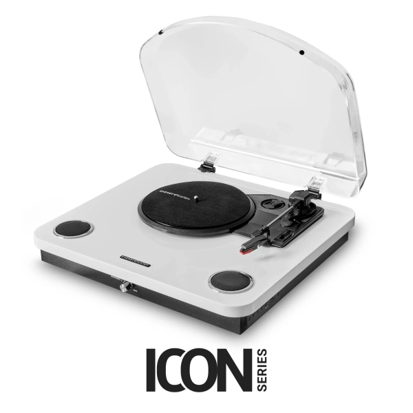 energy sistem whitespin tocadiscos altavoces 10w funcion auto stop conexion rca, bluetooth y usb color blanco