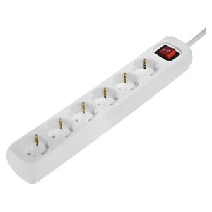 hama regleta alimentacion con 6 tomas cable 1.4m interruptor de encendido 33.7x5.5x4.7cm color blanco
