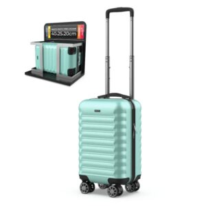 numada upfly underseat 16" xxs maleta de mano 20 litros 4 ruedas 360º desmontables mango telescopico cierre con combinacion de 3 digitos cremallera con doble tirador color verde menta