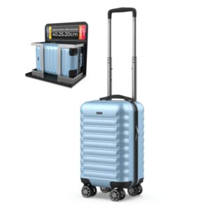 numada upfly underseat 16" xxs maleta de mano 20 litros 4 ruedas 360º desmontables mango telescopico cierre con combinacion de 3 digitos cremallera con doble tirador color azul claro