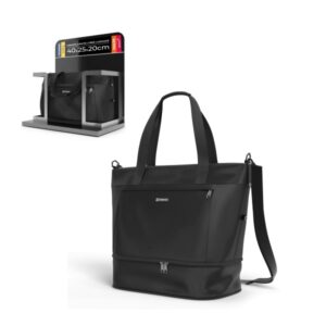 numada weekender w40 bolsa de viaje expandible capacidad hasta 35l poliester impermeable zapatero bolsillo para portatil hasta 15" cinta trasera bandolera ajustable asas color negro