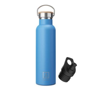 numada mibbot denim botella termica capacidad de 600ml tapon deportivo bolsa de neopreno 5 capas libre de bpa boca ancha cierre estanco 26.2x7.1cm color azul