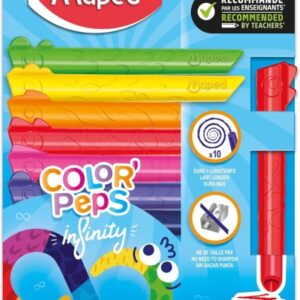 maped color`peps infinity jumbo pack de 12 lapices de colores de larga duracion hecho totalmente de mina colores surtidos