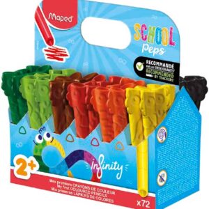 maped color`peps infinity jumbo pack de 72 lapices de colores de larga duracion hecho totalmente de mina colores surtidos