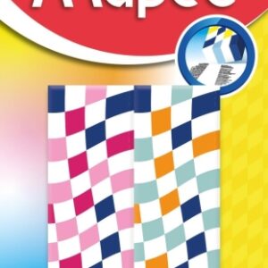 maped pack de 2 gomas de borrar con 3 diseños damero forma rectangular sin ftalatos colores surtidos