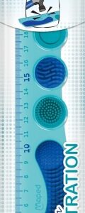 maped kidy lern concentration regla 20cm diseñada para ayudar a la concentracion zonas tactiles extraibles color azul