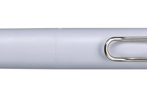 uni ball one p boligrafo retractil con punta fina 0.5mm agarre suave y comodo tinta color negro cuerpo de color azul soda
