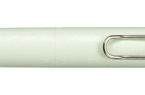 uni ball one p boligrafo retractil con punta fina 0.5mm agarre suave y comodo tinta color negro cuerpo de color verde fresh