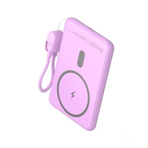 leotec powerbank inalambrico 5.000 mah pd 20w qi 15w color rosa