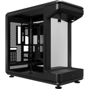 cooler master masterframe 360 stage mirror caja atx 2x usb a 3.2 1x usb c 4.0 1x audio y micro espejo frontal focos argb color negro