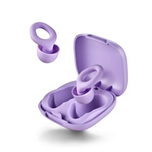 ngs noon tapones para oidos con reduccion de ruido silicona funda y 4 almohadillas color morado