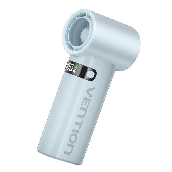 vention pbe ventilador de mano velocidad maxima 17000rpm nivel regulable de 1 a 100 bateria de 3000mah pantalla led conexion usb c ligero y compacto color azul